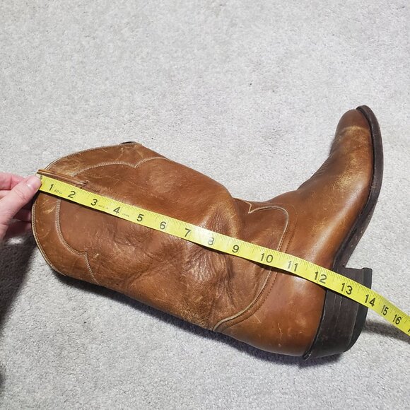 TONY LAMA Vintage Leather Cowboy Boots Rustic Cowgirl Western Women's 9.5D Wide - Picture 11 of 13